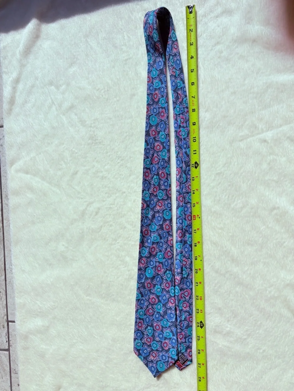 Vintage Harrods‎ by Michelsons Men's Silk Floral Tie Blue Pink Classic Size